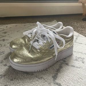 Womens gold platform Reebok